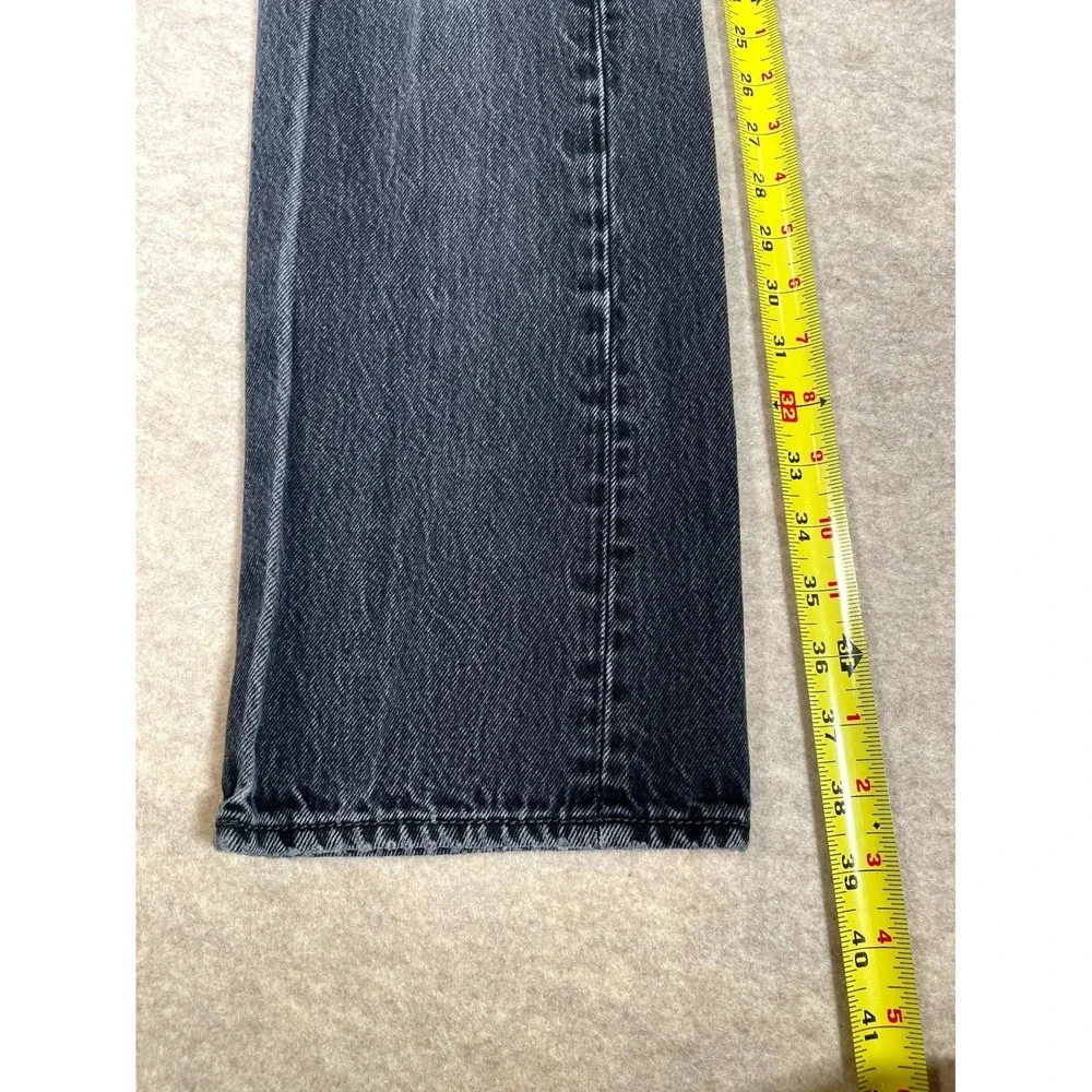 Levi's 501 Original Jeans Mens 33x32 Gray Denim Cotton Dark Wash Straight Leg